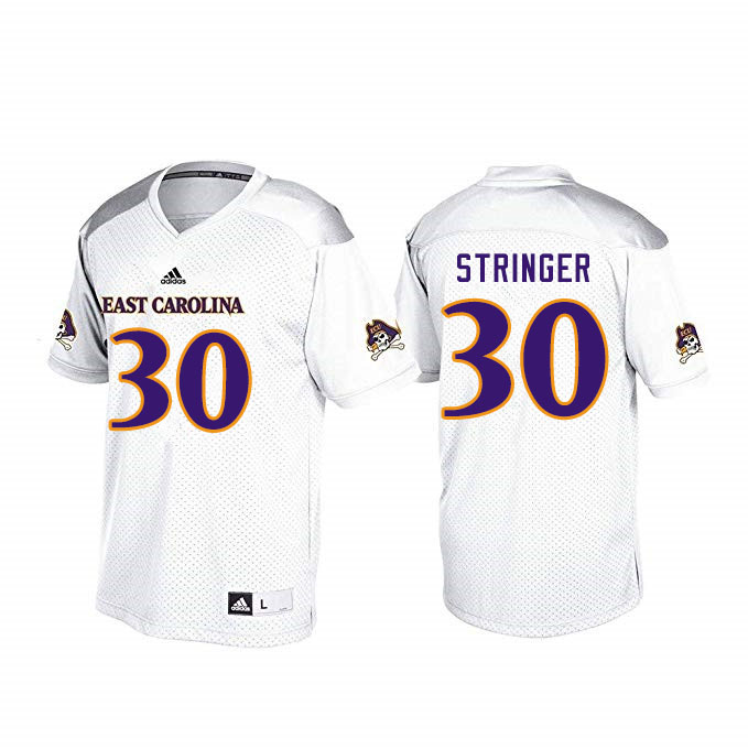 Men #30 Gerard Stringer ECU Pirates College Football Jerseys Sale-White
